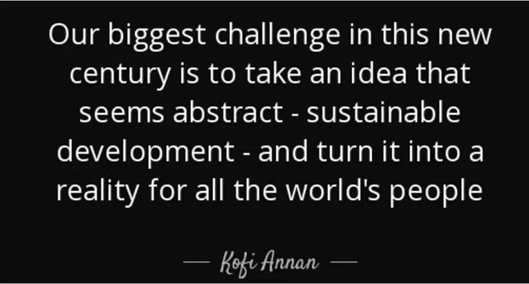 Sustainable development -Koi Annan New Angles
